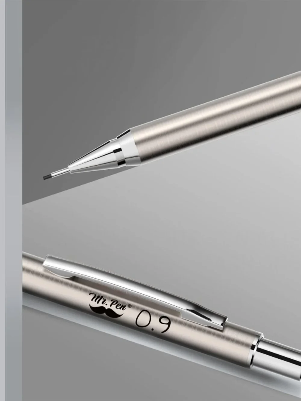 Mr. Pen- Metal Mechanical Pencil Set with Lead Refills & Erasers, 2 Pack | 0.9mm